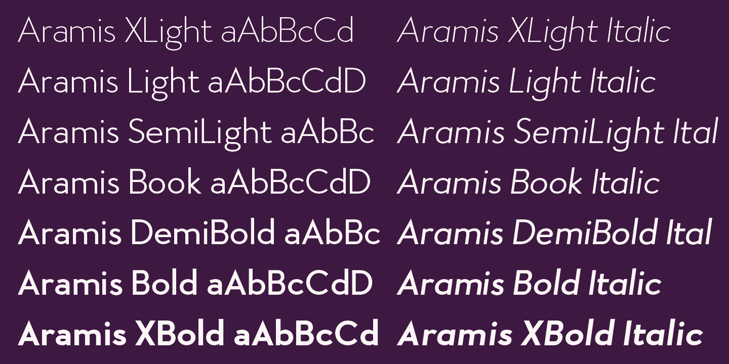 Aramis Font Poster #1