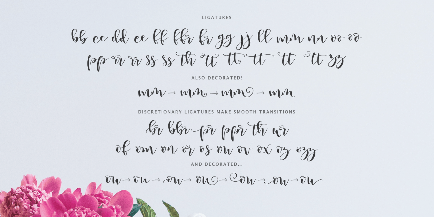 Peony Blooms Font Poster #11