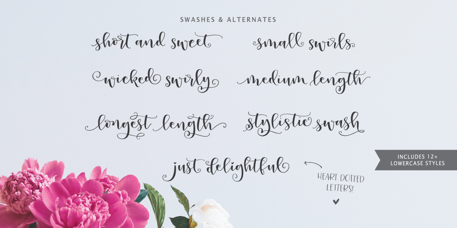 Peony Blooms Font Poster #12