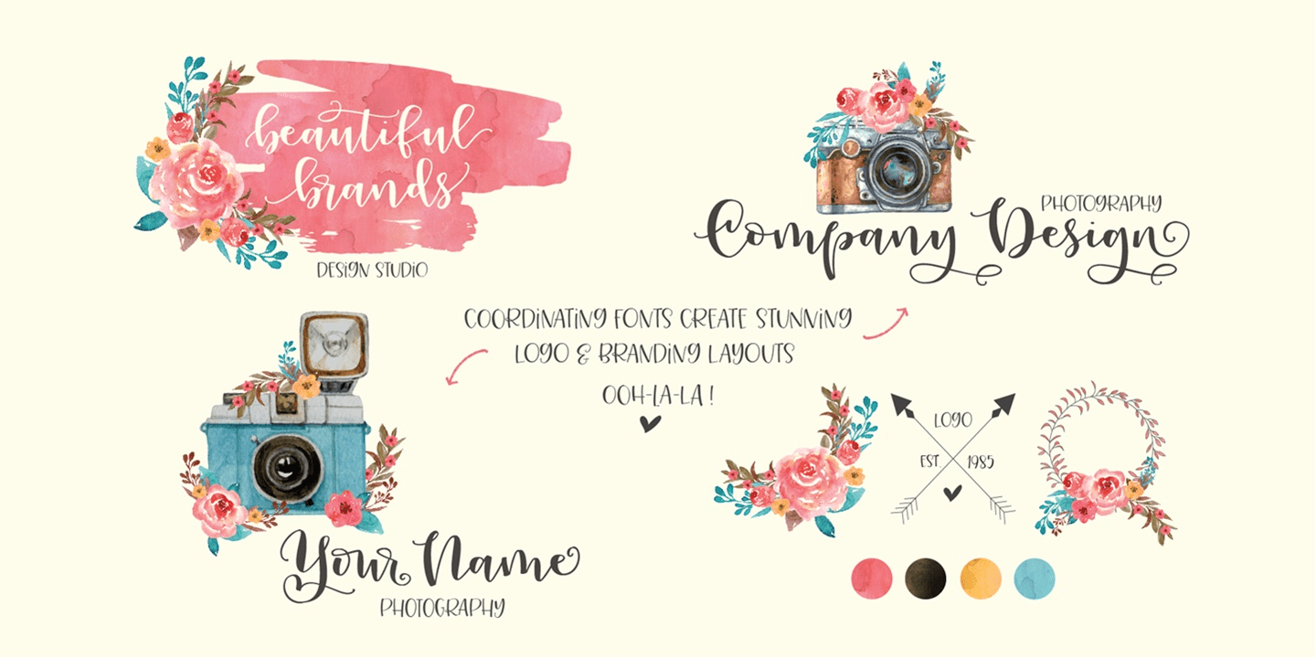 Peony Blooms Font Poster #14