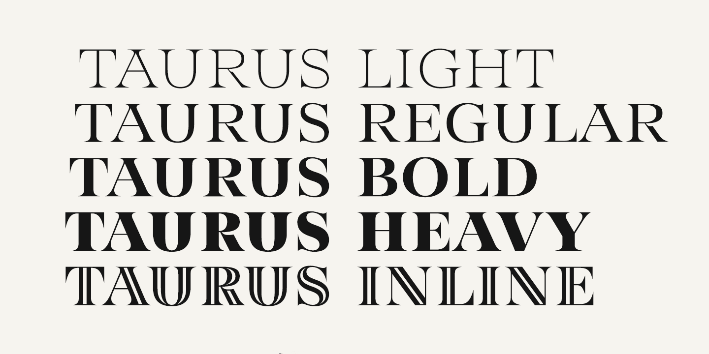Taurus Font Poster #1