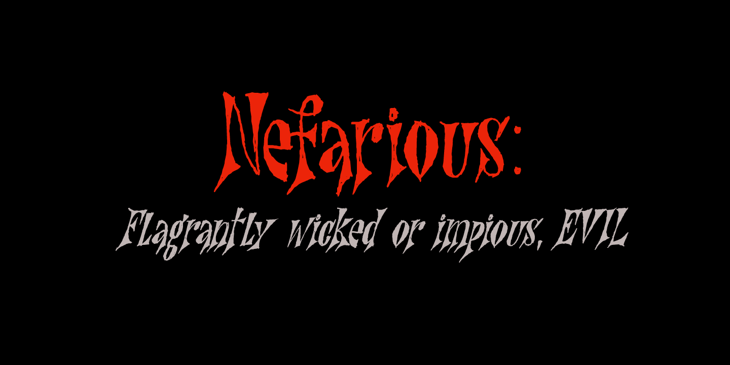 Nefarious Font Poster #1