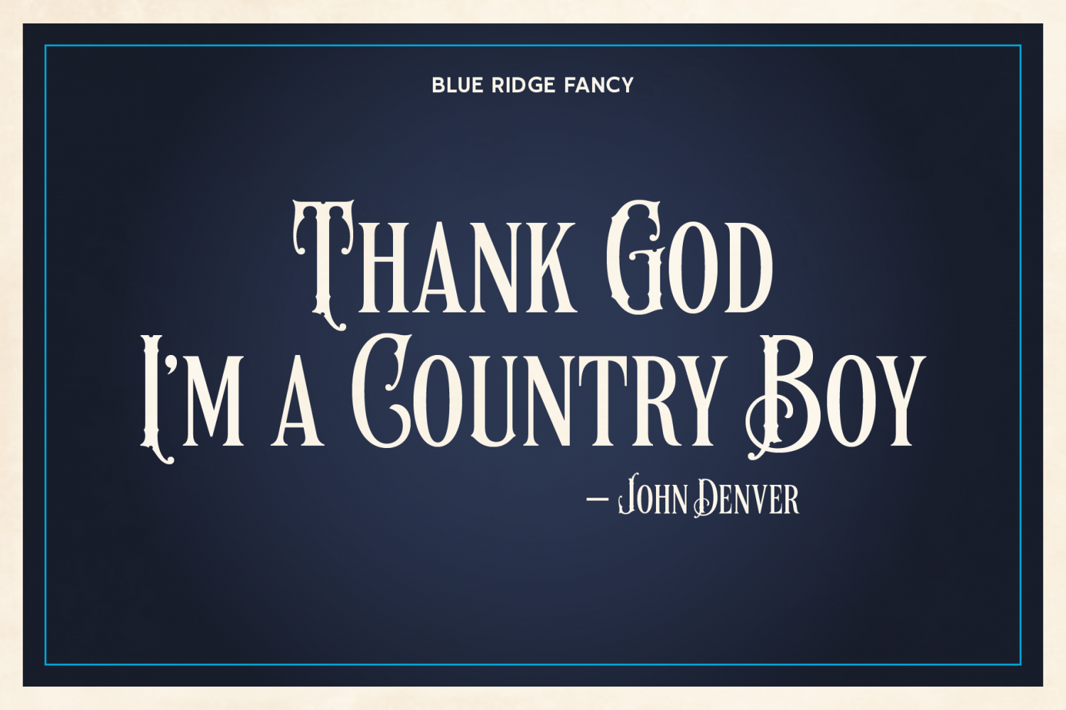 Blue Ridge Font Poster #1