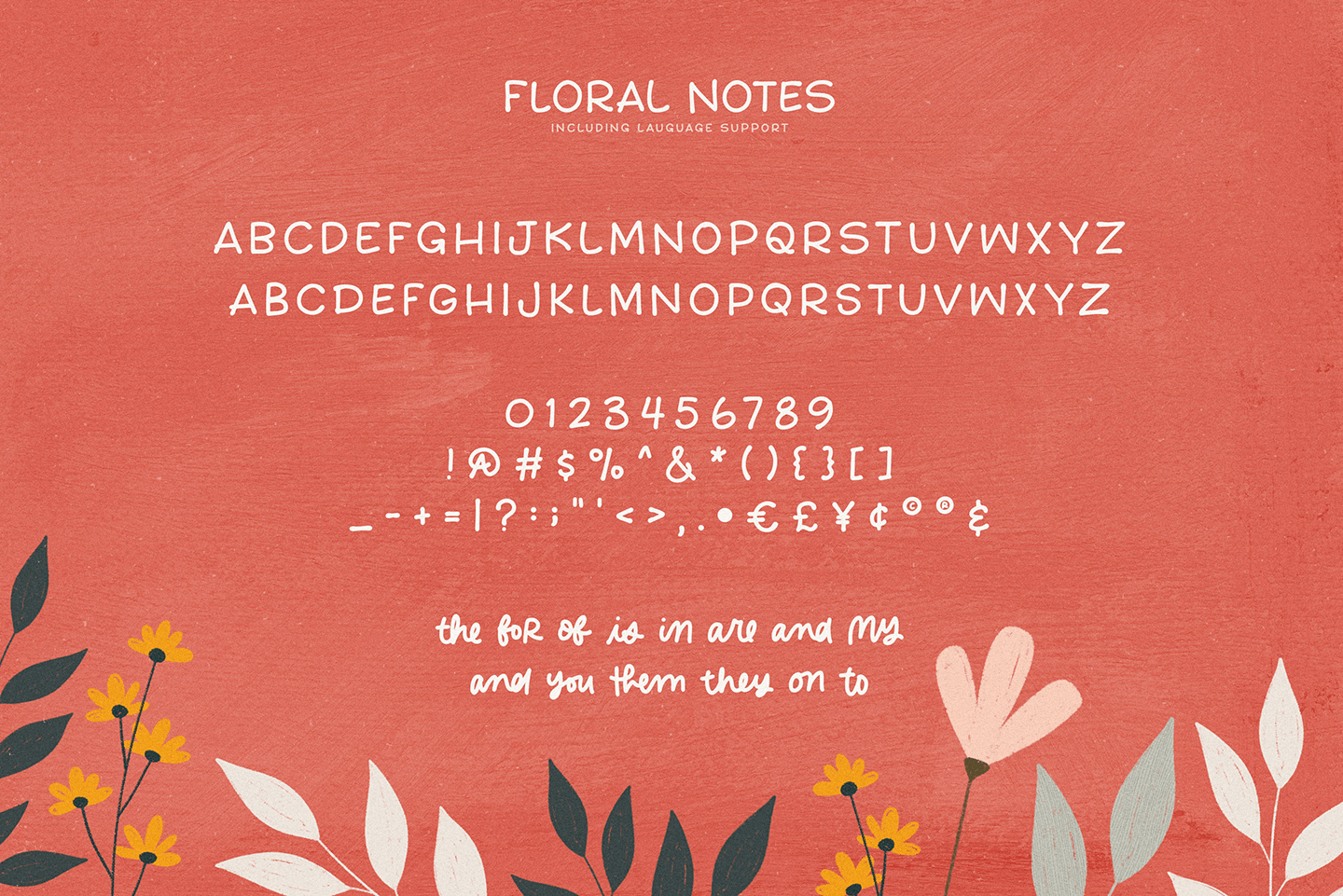 Floral Notes Font Poster #1