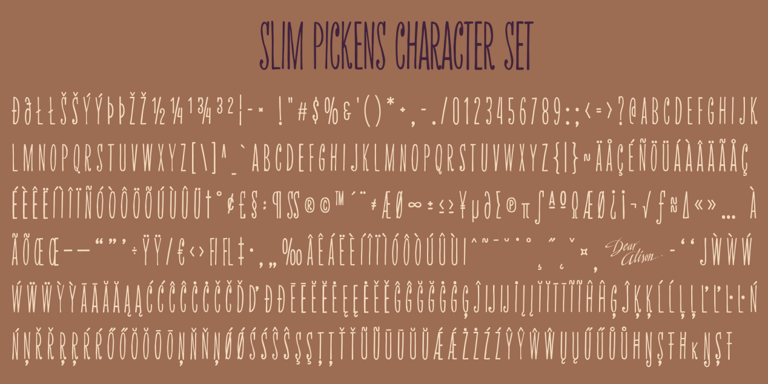Slim Pickens Font Poster #1