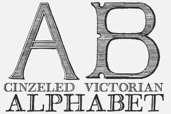 Cinzeled Victorian Alphabet Font Family Poster