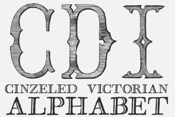 Cinzeled Victorian Alphabet Font Poster #1