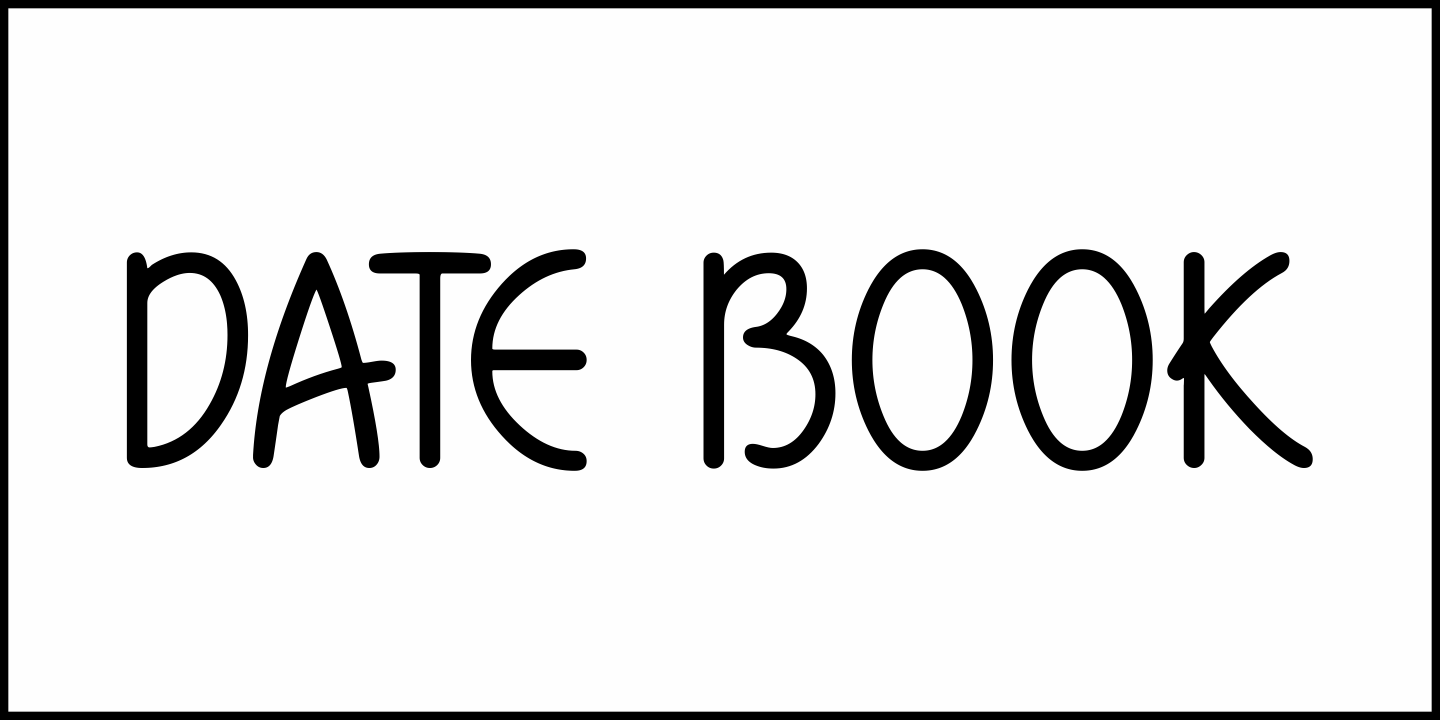 Date Book Font Poster #1
