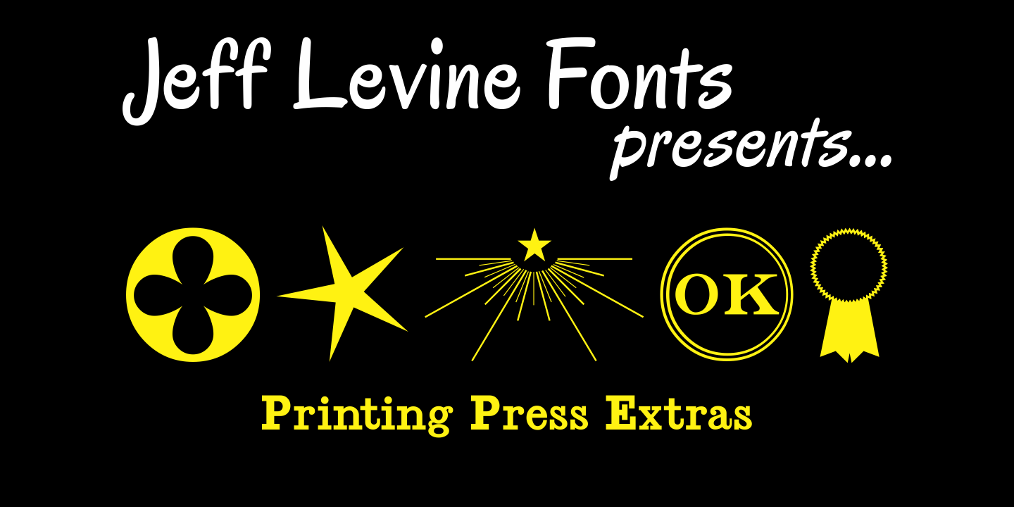 Printing Press Extras Font Poster