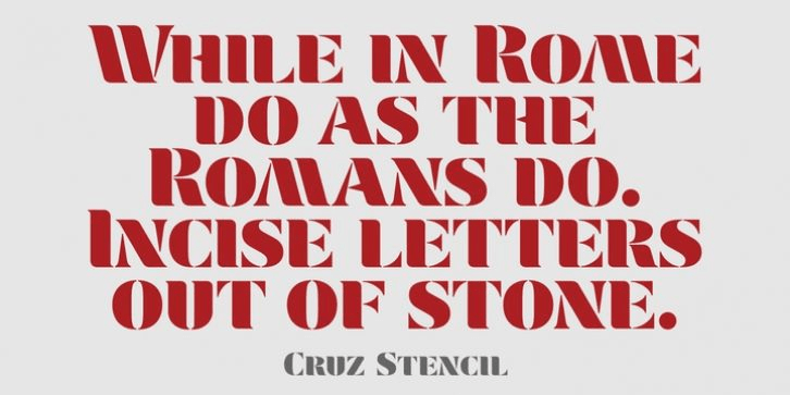 Cruz Stencil Font Poster #1