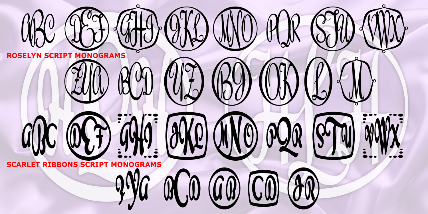 Script Monograms Font Family Poster