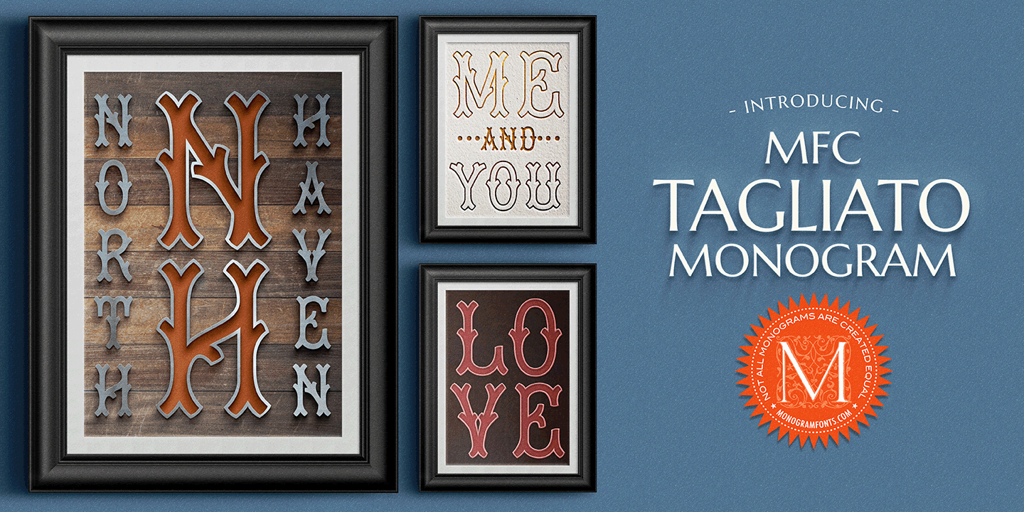 Tagliato Monogram Font Family by Monogram Fonts Co | Font Bros
