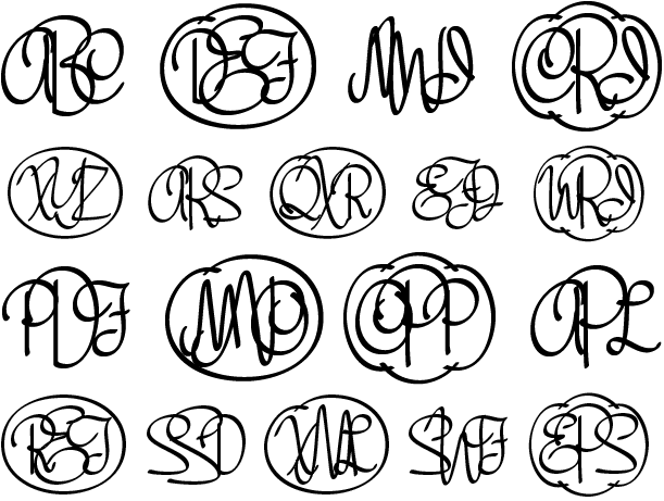 Pen Script Monograms Font Poster #2