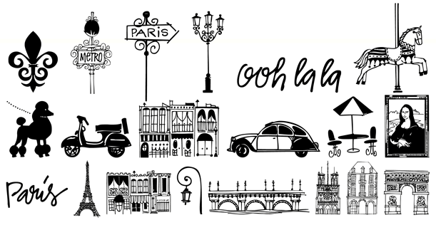Paris Doodles Font Poster #1