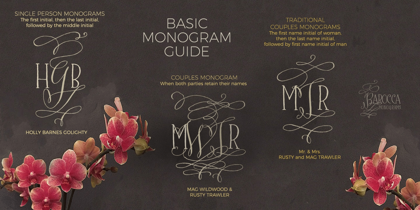 Barocca Monograms Font Poster #1