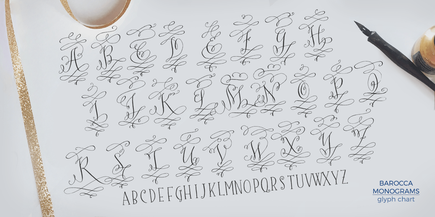 Barocca Monograms Font Poster #1