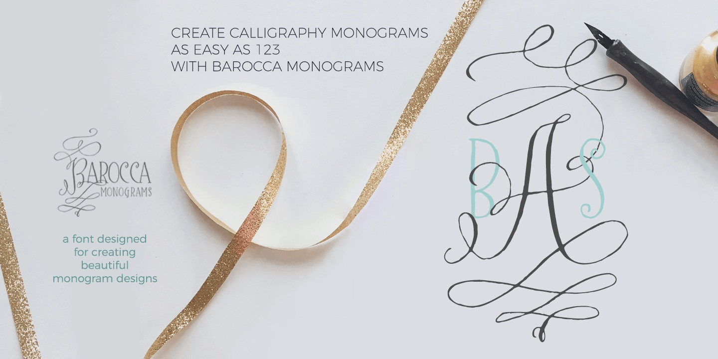 Barocca Monograms Font Poster #1
