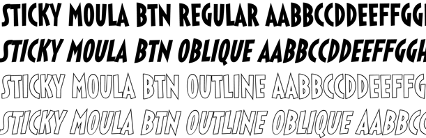 Sticky Moula BTN Font Family Poster