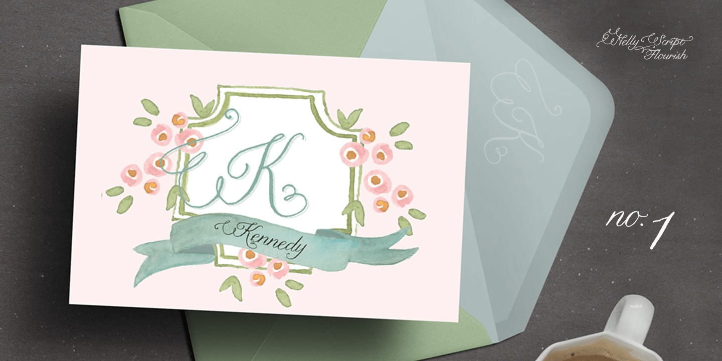 Nelly Script Flourish Font Poster #1