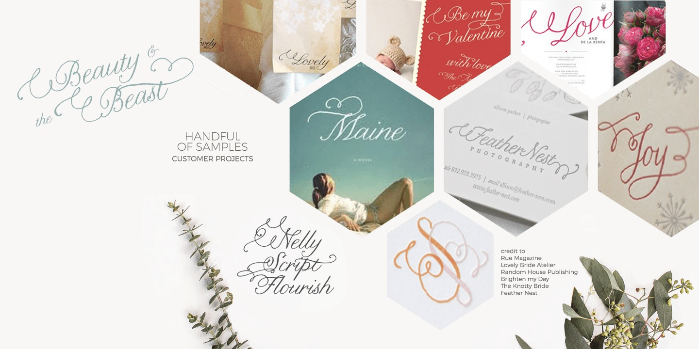 Nelly Script Flourish Font Poster #1