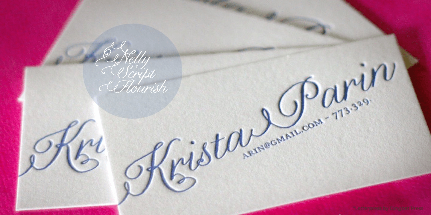 Nelly Script Flourish Font Poster #1