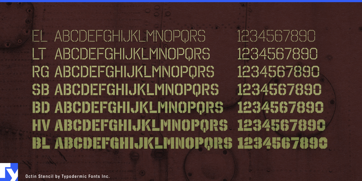 Octin Stencil Font Poster #1