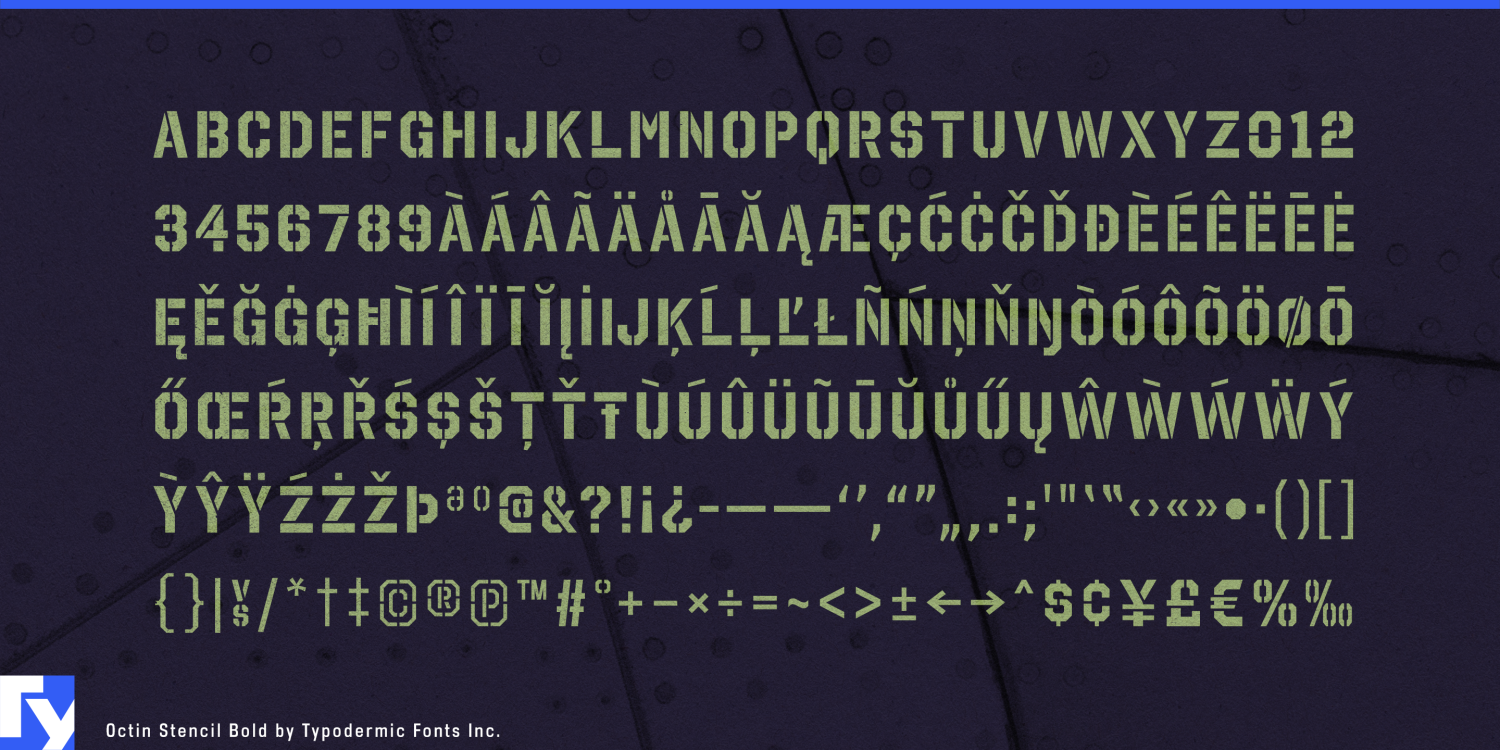 Octin Stencil Font Poster #1