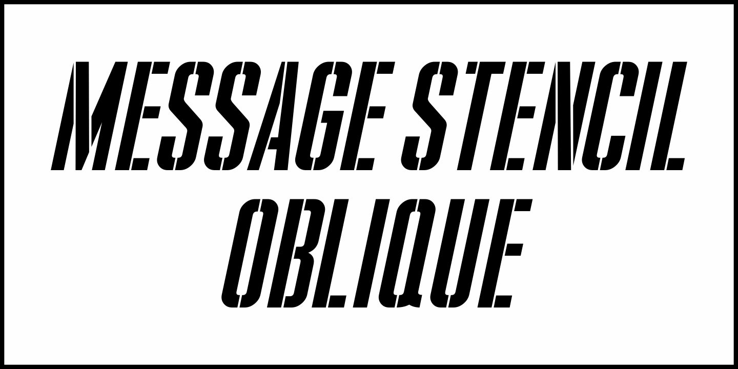 Message Stencil Font Poster #1