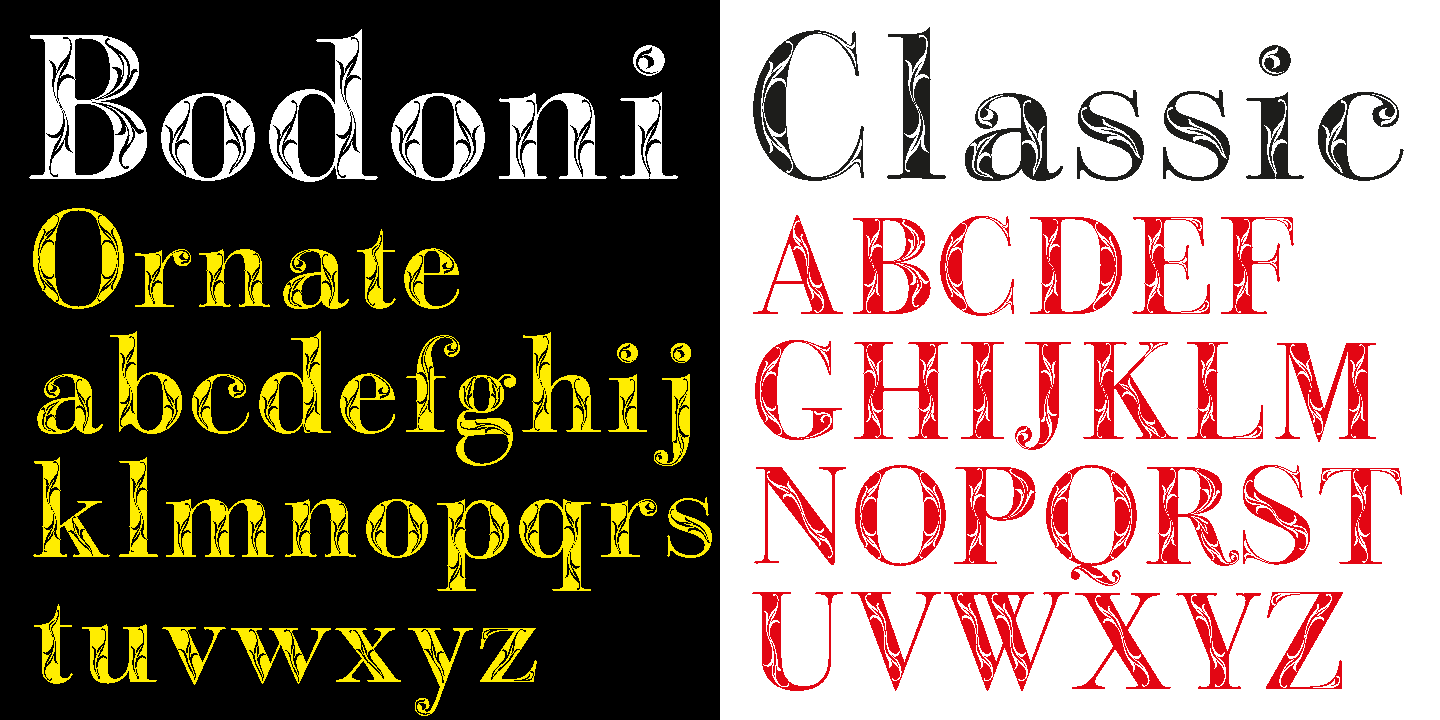 Bodoni Classic Bold Ornate Font Poster #2