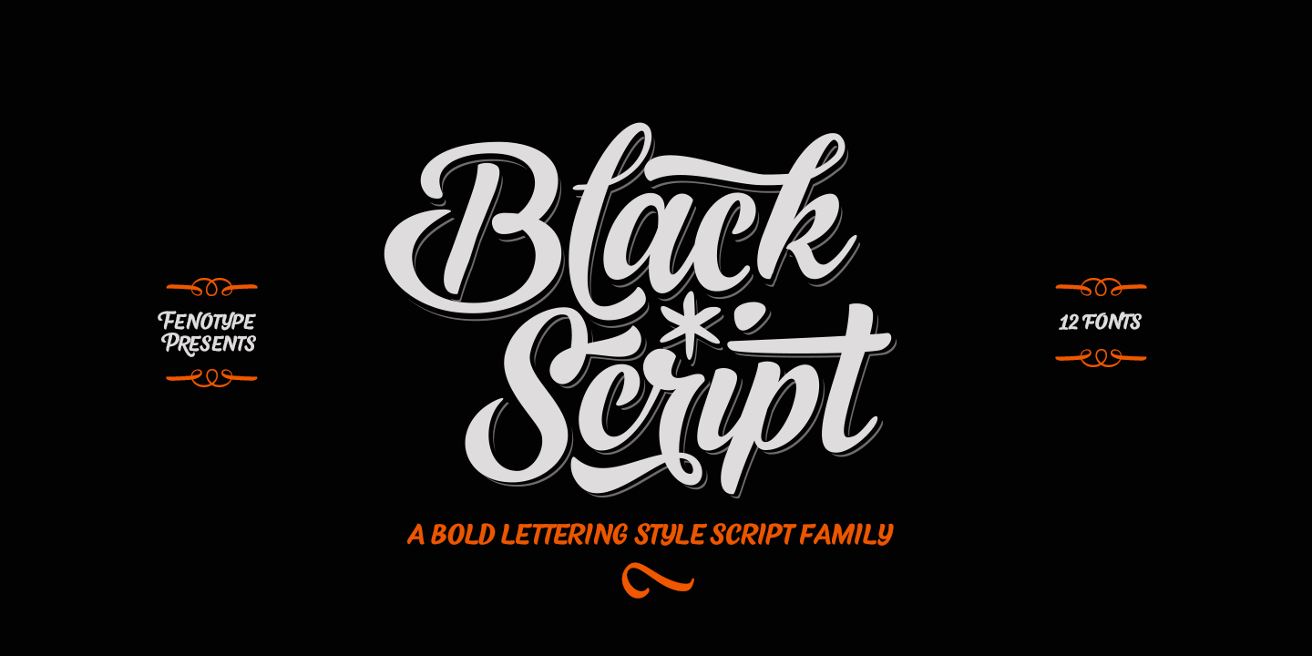 Black Script Font Poster #1