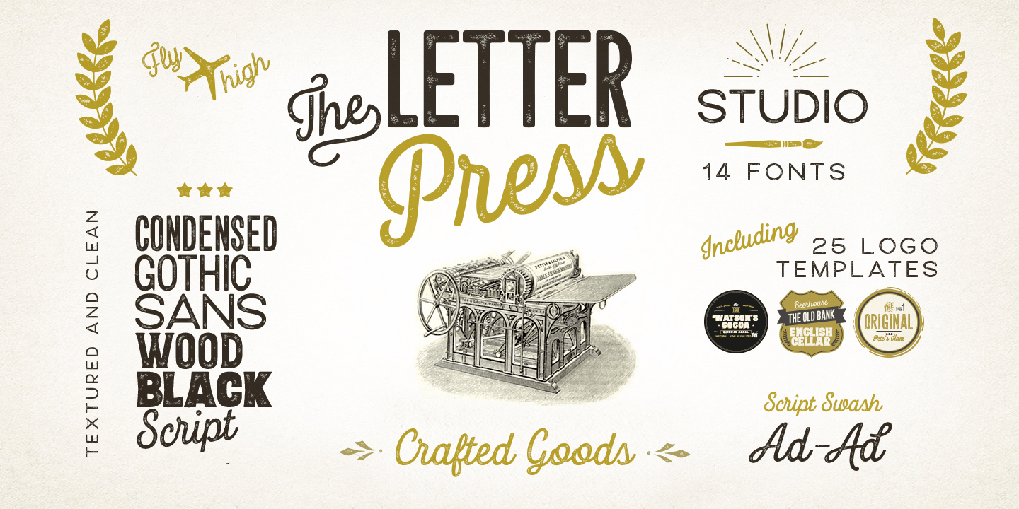 Letterpress Studio Font Family Poster
