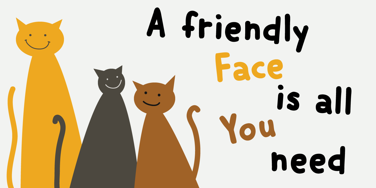 Smiling Cat Font Poster #1