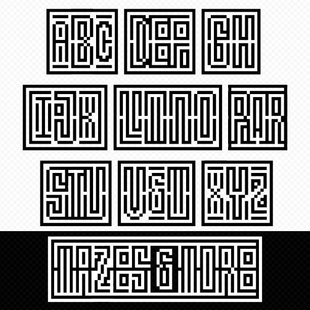 Maze Monogram Font Poster #2