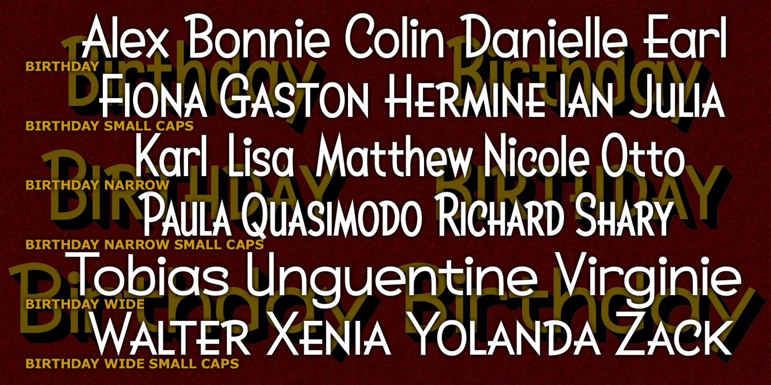 Birthday Font Family Poster