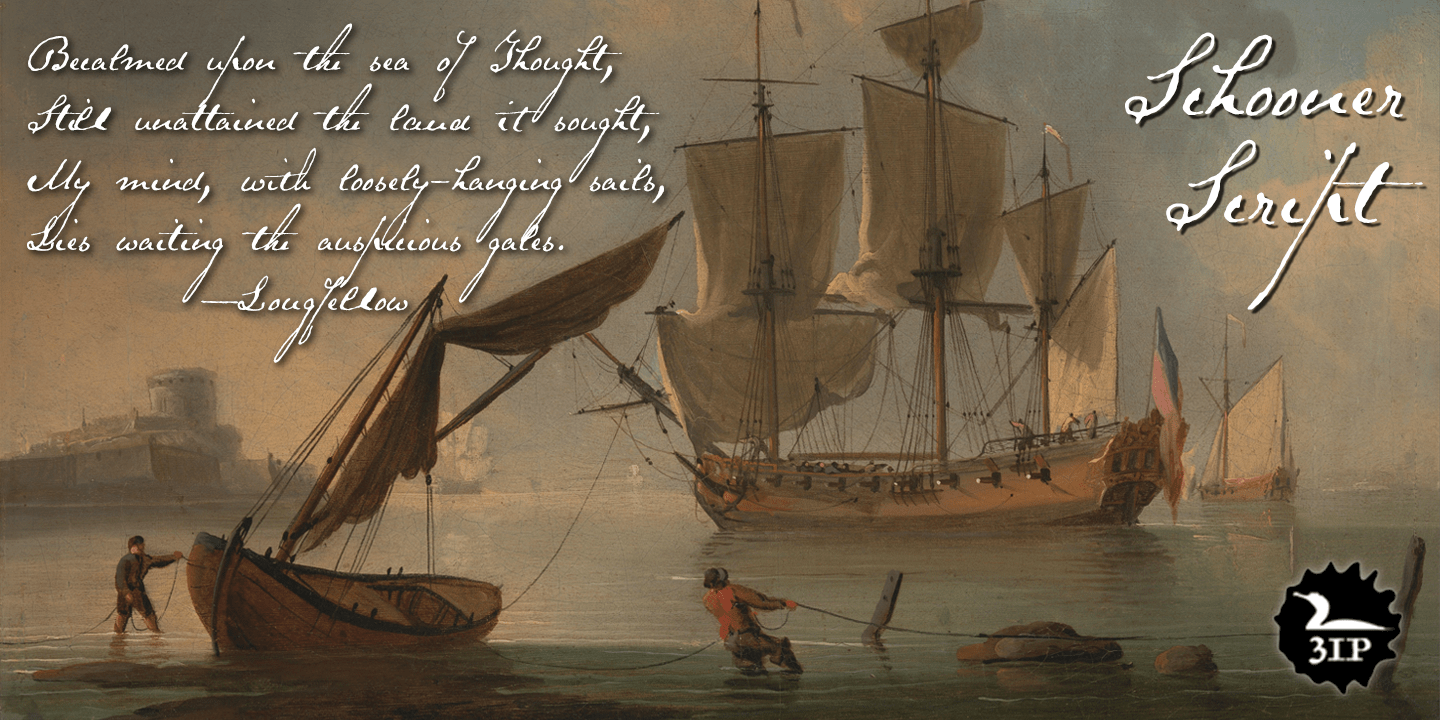 Schooner Script Poster