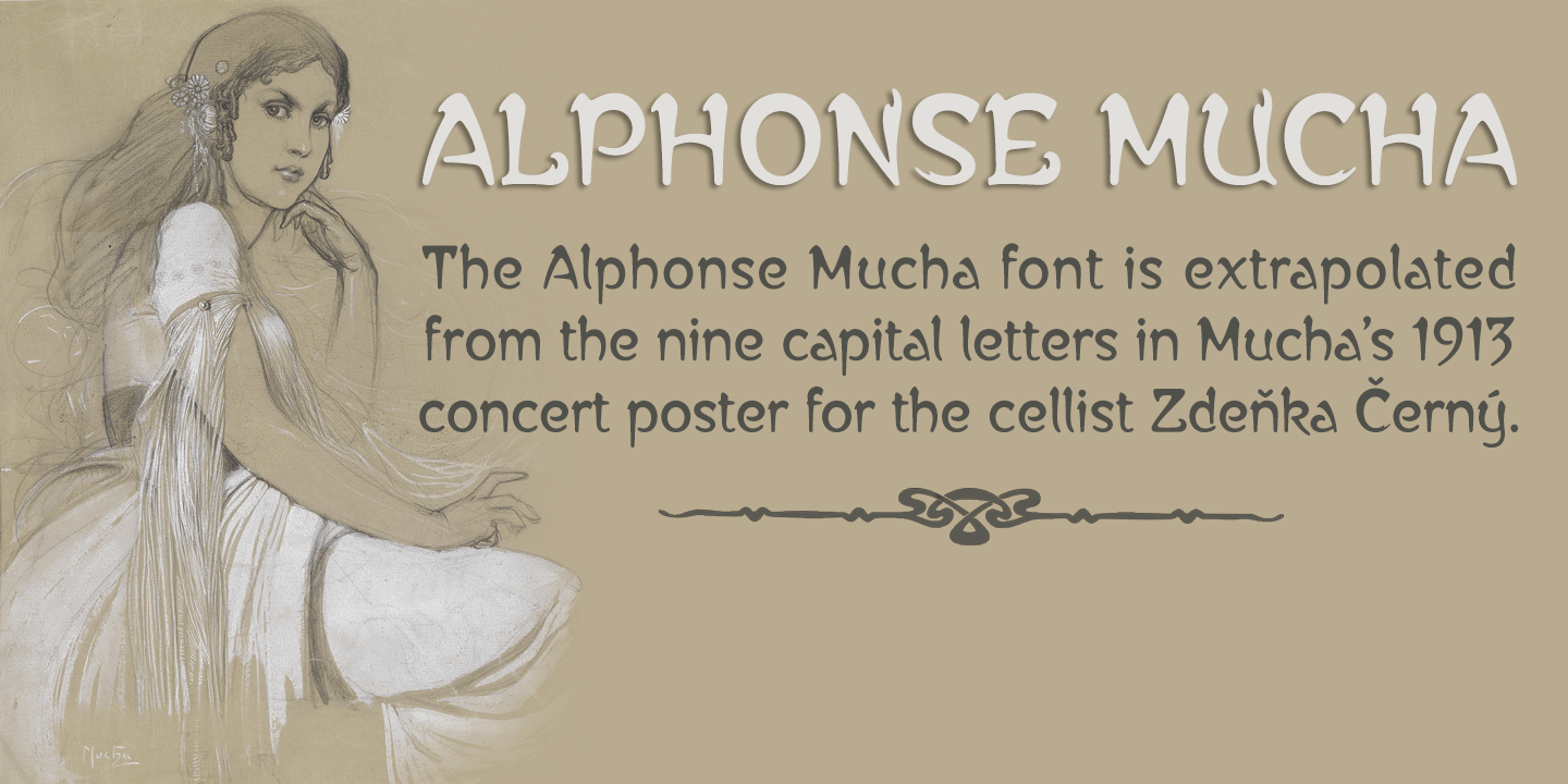 Alphonse Mucha Font Poster #1
