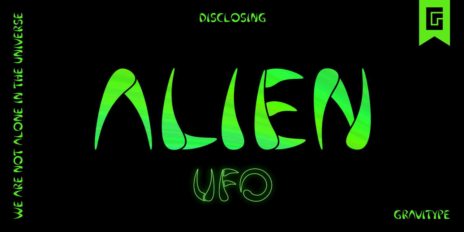 Alien UFO Font Poster #1