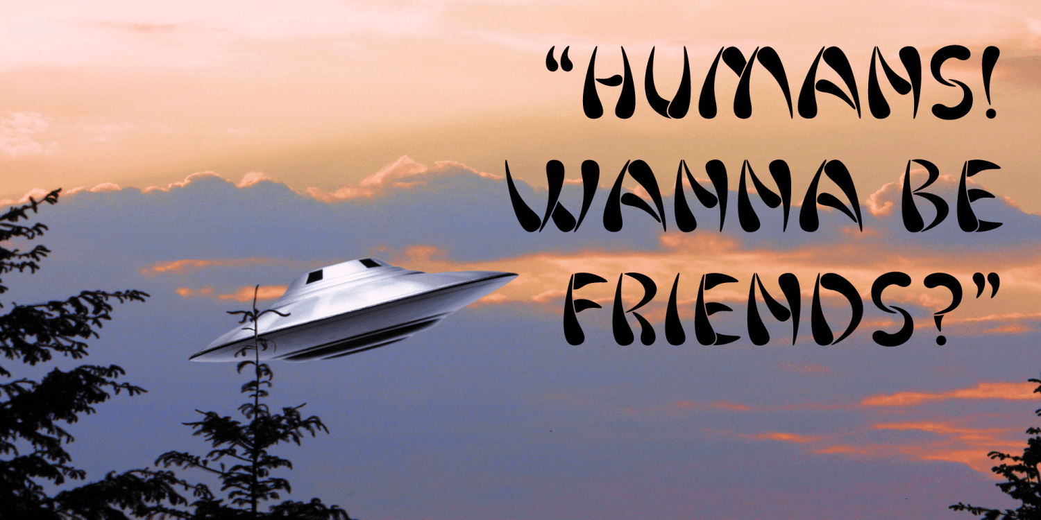 Alien UFO Font Poster #1