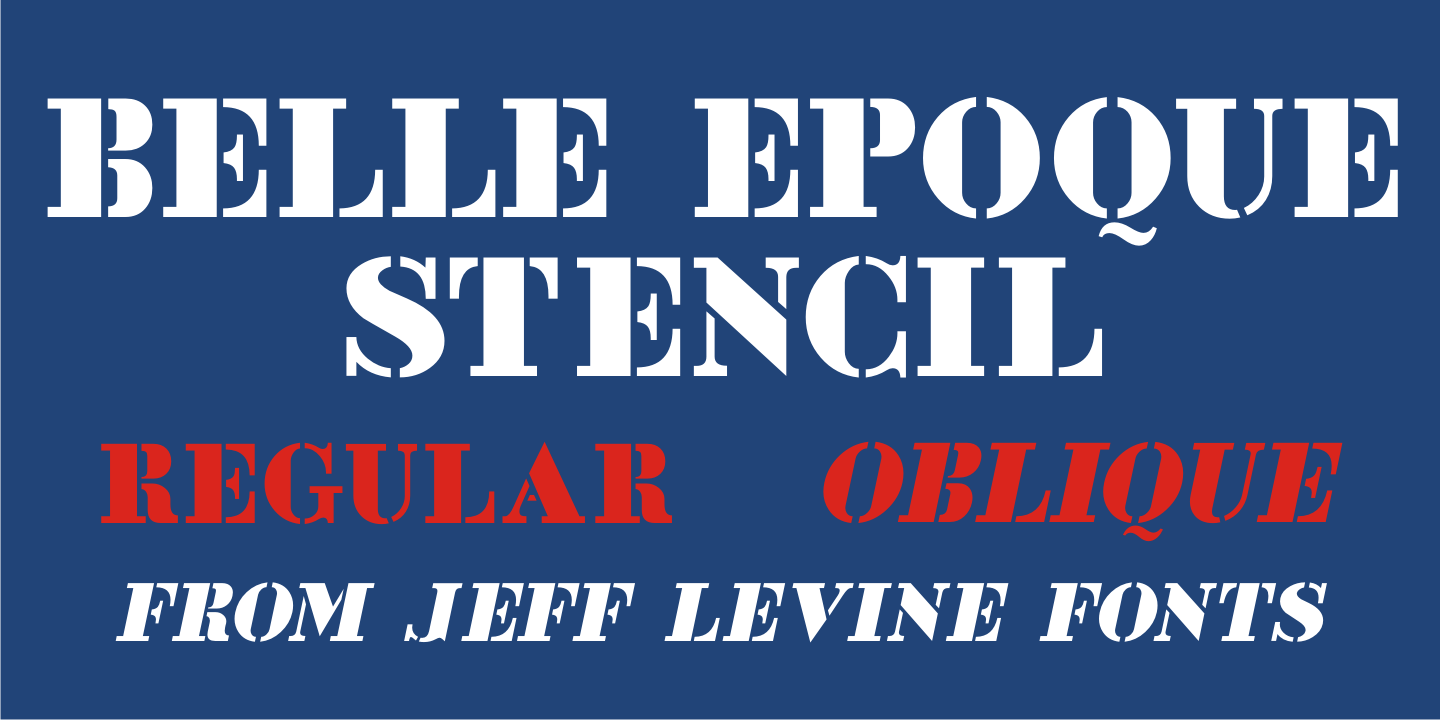 Belle Epoque Stencil Font Family Poster