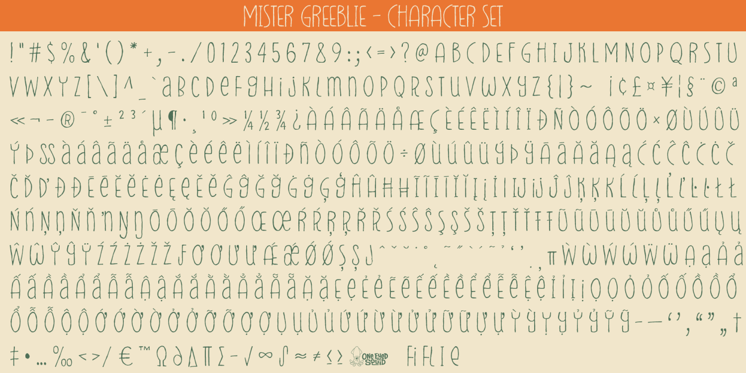 Mister Greeblie Font Poster #1
