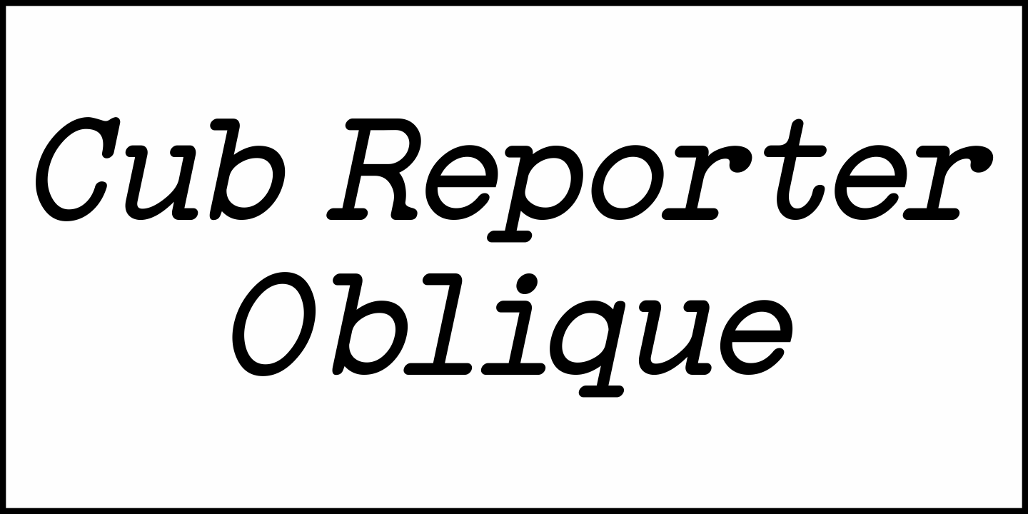 Cub Reporter Font Poster #1