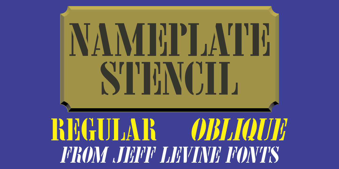 Nameplate Stencil Font Poster #1