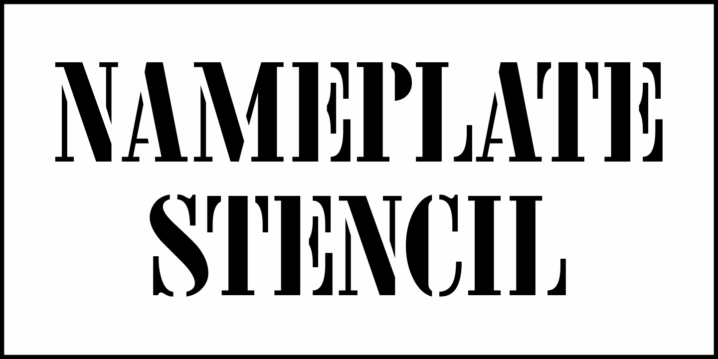 Nameplate Stencil Font Poster #1