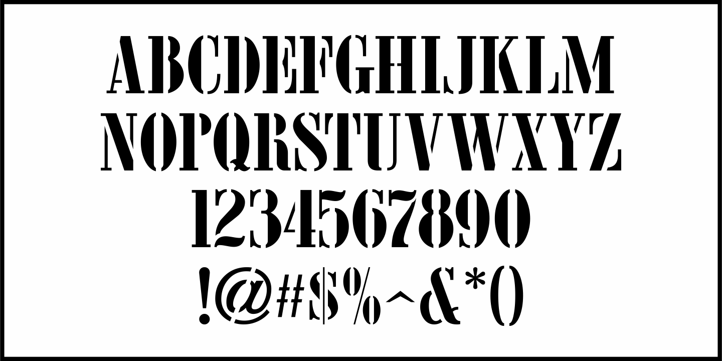 Nameplate Stencil Font Poster #1
