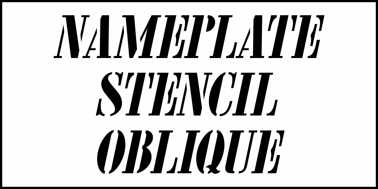 Nameplate Stencil Font Poster #1