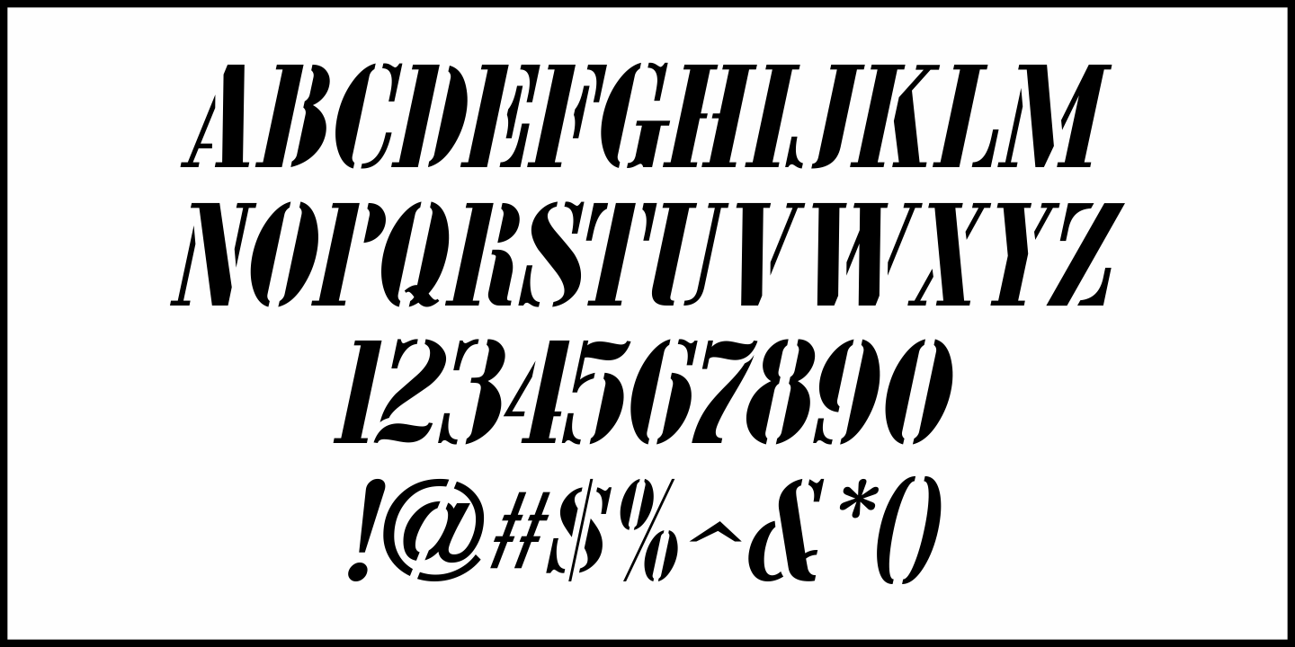 Nameplate Stencil Font Poster #1