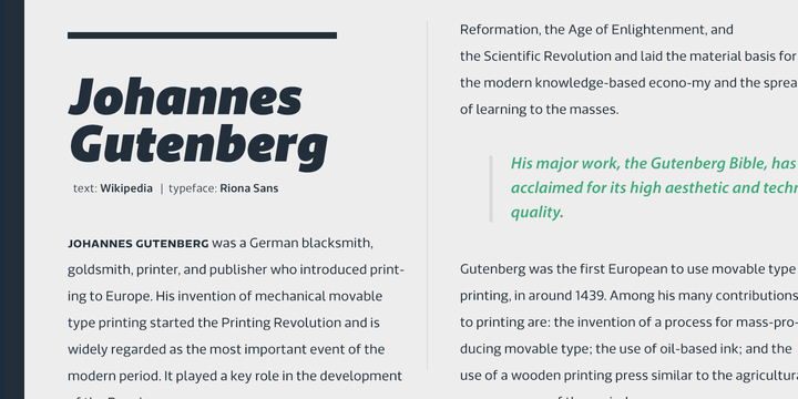 Riona Sans Regular Font Poster #1