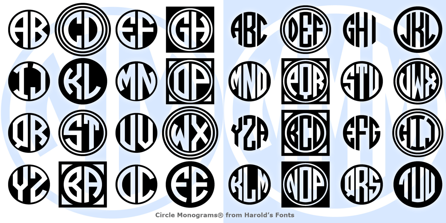 Circle Monograms Font Family Poster