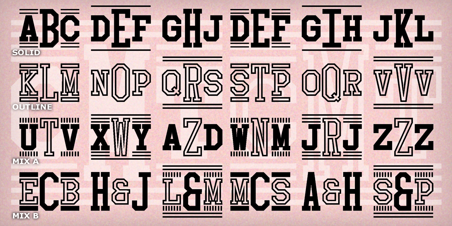 Collegiate Monograms Three Font Family Poster