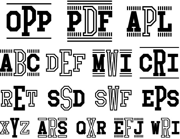 Collegiate Monograms Three Font Poster #2